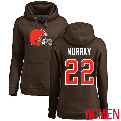 Cleveland Browns Eric Murray Women Brown Jersey #22 NFL Football Name and Number Logo Pullover Hoodie Sweatshirt->women nfl jersey->Women Jersey